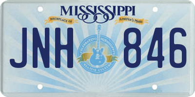 MS license plate JNH846