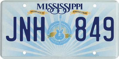 MS license plate JNH849