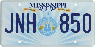 MS license plate JNH850