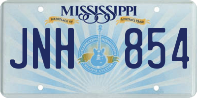 MS license plate JNH854