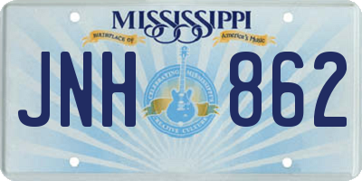 MS license plate JNH862