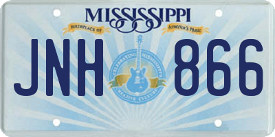 MS license plate JNH866