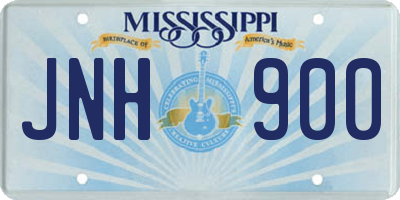 MS license plate JNH900