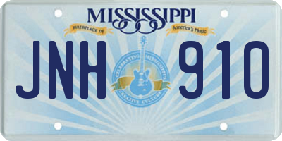MS license plate JNH910