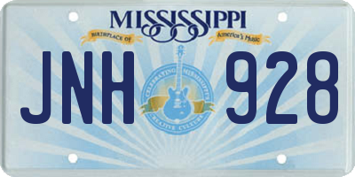 MS license plate JNH928