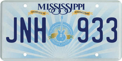 MS license plate JNH933