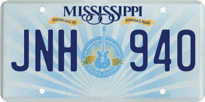 MS license plate JNH940