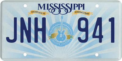 MS license plate JNH941
