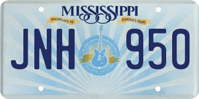 MS license plate JNH950