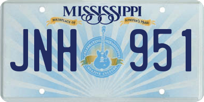 MS license plate JNH951