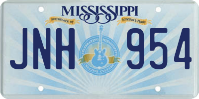 MS license plate JNH954