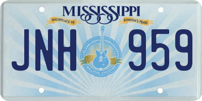 MS license plate JNH959