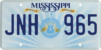 MS license plate JNH965