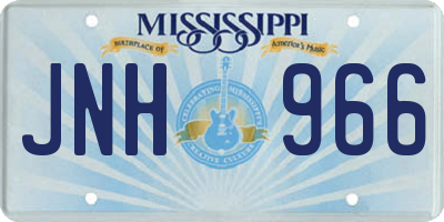 MS license plate JNH966