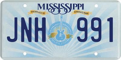 MS license plate JNH991
