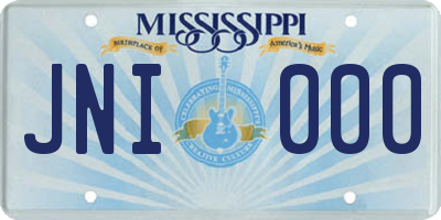 MS license plate JNI000