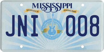 MS license plate JNI008