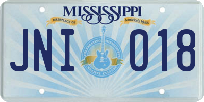 MS license plate JNI018