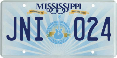 MS license plate JNI024