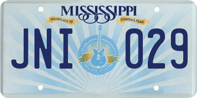 MS license plate JNI029