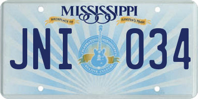 MS license plate JNI034