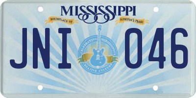 MS license plate JNI046