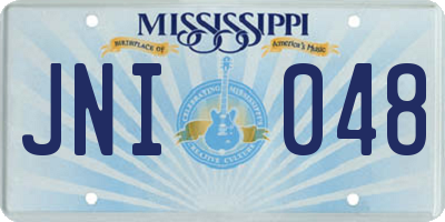 MS license plate JNI048