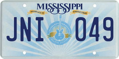 MS license plate JNI049