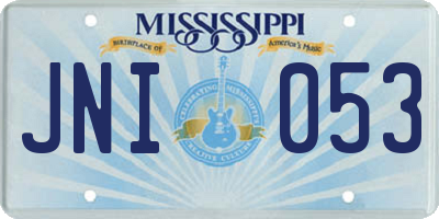 MS license plate JNI053