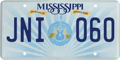 MS license plate JNI060