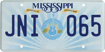 MS license plate JNI065