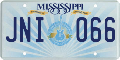 MS license plate JNI066