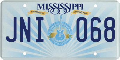MS license plate JNI068