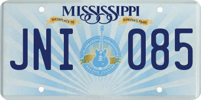 MS license plate JNI085