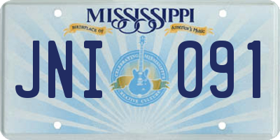 MS license plate JNI091