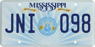 MS license plate JNI098