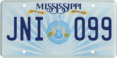 MS license plate JNI099