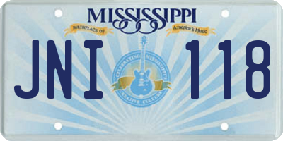 MS license plate JNI118