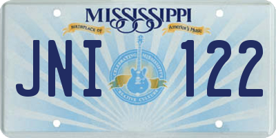 MS license plate JNI122