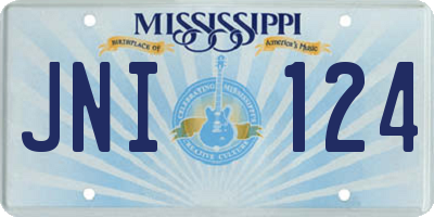 MS license plate JNI124