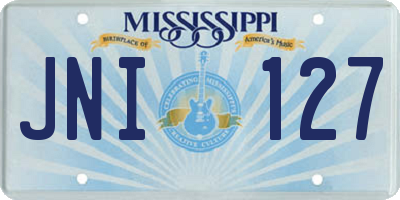 MS license plate JNI127