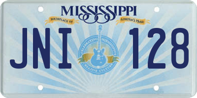 MS license plate JNI128