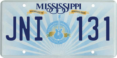 MS license plate JNI131
