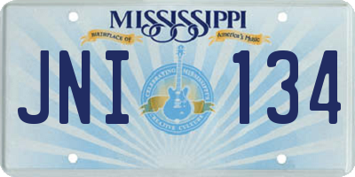 MS license plate JNI134