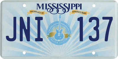 MS license plate JNI137
