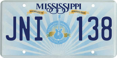 MS license plate JNI138