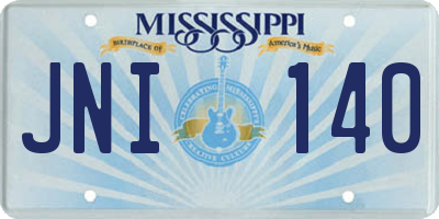 MS license plate JNI140