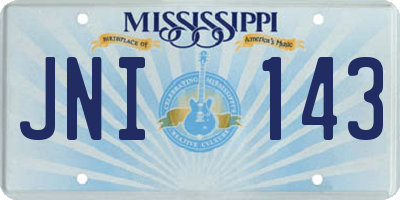 MS license plate JNI143