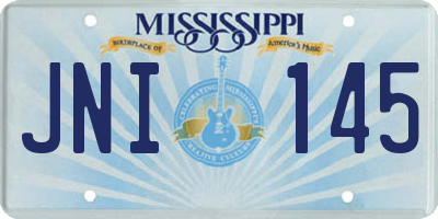 MS license plate JNI145