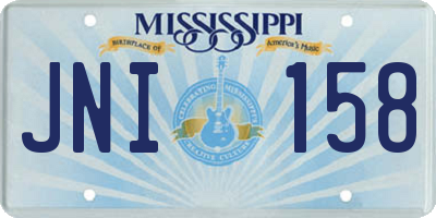 MS license plate JNI158